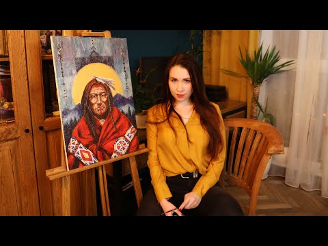 Acrylic painting by Daria Vinogradova / Native American inspired