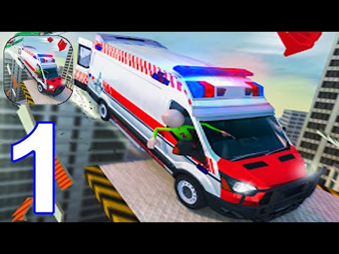 Stickman Ambulance Roof Stunts - Walkthrough Gameplay Part 1 - 1-5 Levles (iOS, Android)