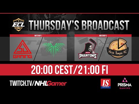 SJ Gaming vs Roots Gaming & BRAYCE Phantoms vs Vesa Pompa HC - ECL 10 (Elite) | NHL 20 EASHL 6s