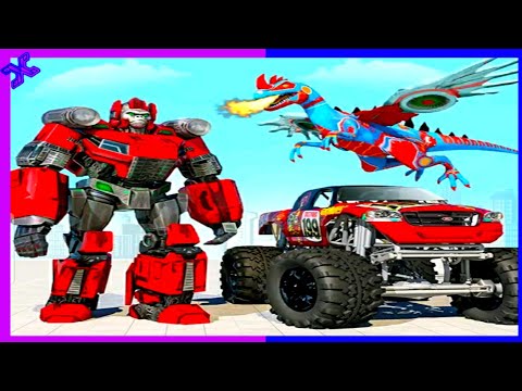 Flying Dino Robot Car Game Android gameplay