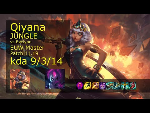 Qiyana Jungle vs Evelynn - EUW Master 9/3/14 Patch 11.19 Gameplay