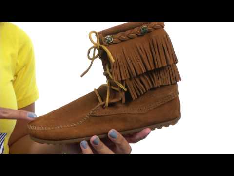 Minnetonka Double Fringe Front Lace Boot SKU:7739188