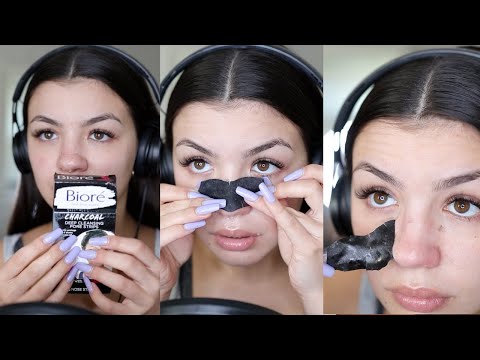 BIORE PORE STRIP BLACKHEAD REMOVAL ASMR #shorts #youtubepartner