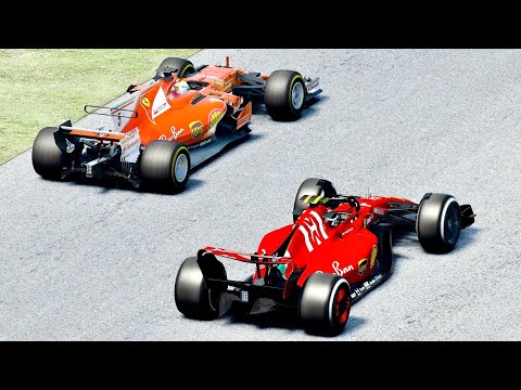 Ferrari F1 2022 vs Ferrari F1 2017 Sebastian Vettel at Old Monza 1966