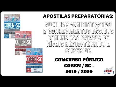 Apostilas Preparatórias Concurso Público COREN / SC - 2020 (Apostilas Opção)