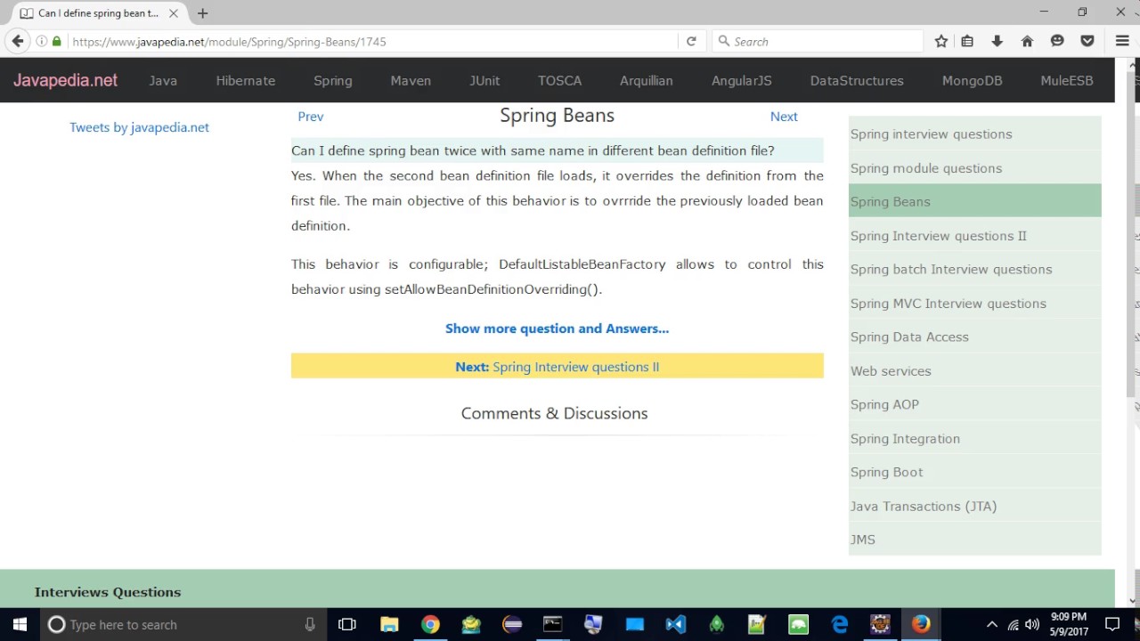 Can we define two beans with the same name in spring? Can we define two