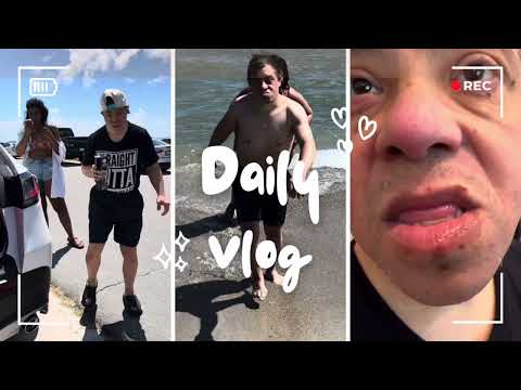 Vlog of Baking with John and Anna Grace and Beach Day fun in the sun