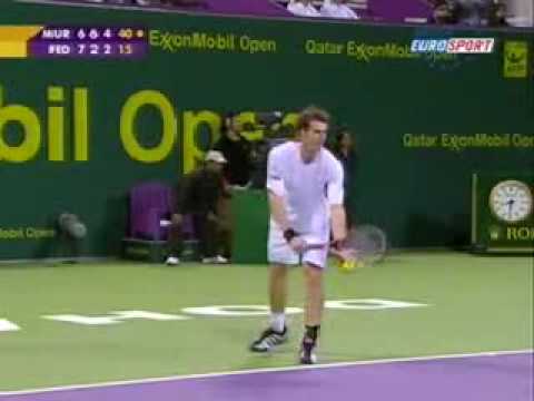 Murray Vs Federer   Final Set Doha Quatar Open Semi final 9th January 2009   Last ten mins