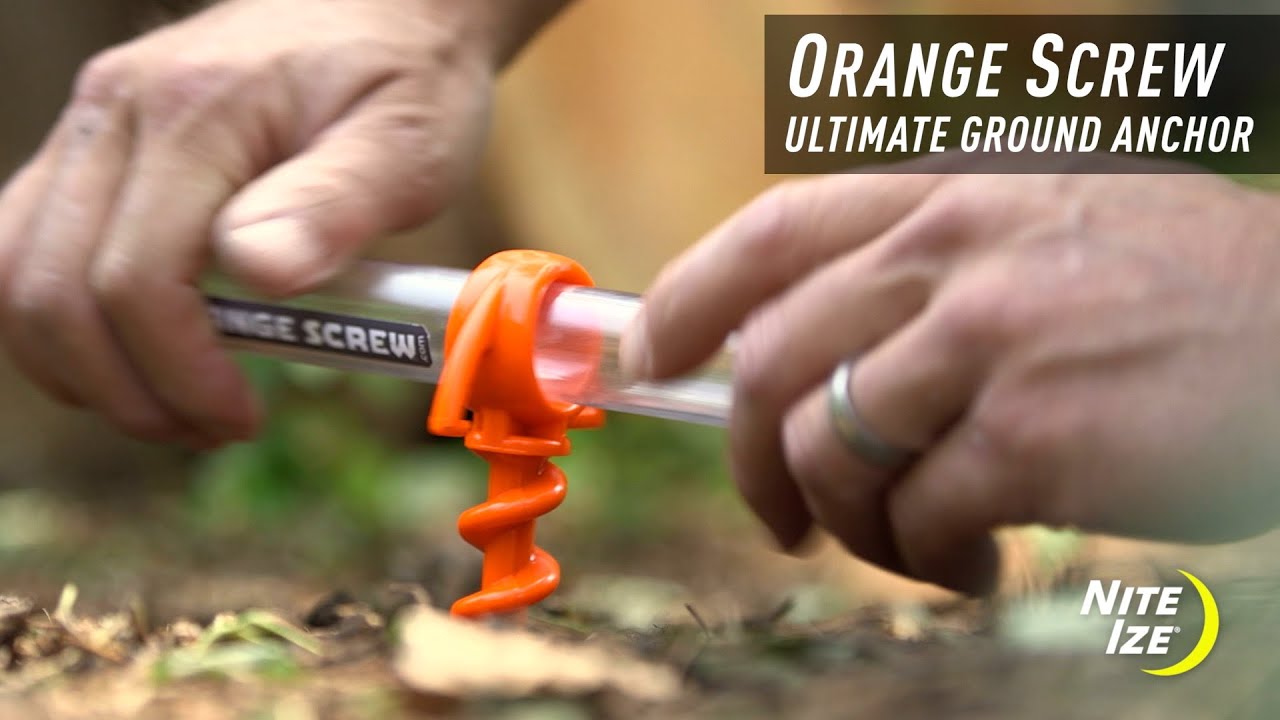 NITE IZE Orange Screw Ultimate Ground Anchor Small, 4 Pack
