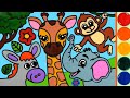 Animal giraffe Jelly Coloring & Painting | Nama dan Suara Hewan Ternak, Pembelajaran Anak anak