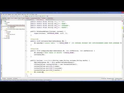 Android Sqlite Database Tutorial 3 Insert Values To Sqlite Database Table Using Android Youtube