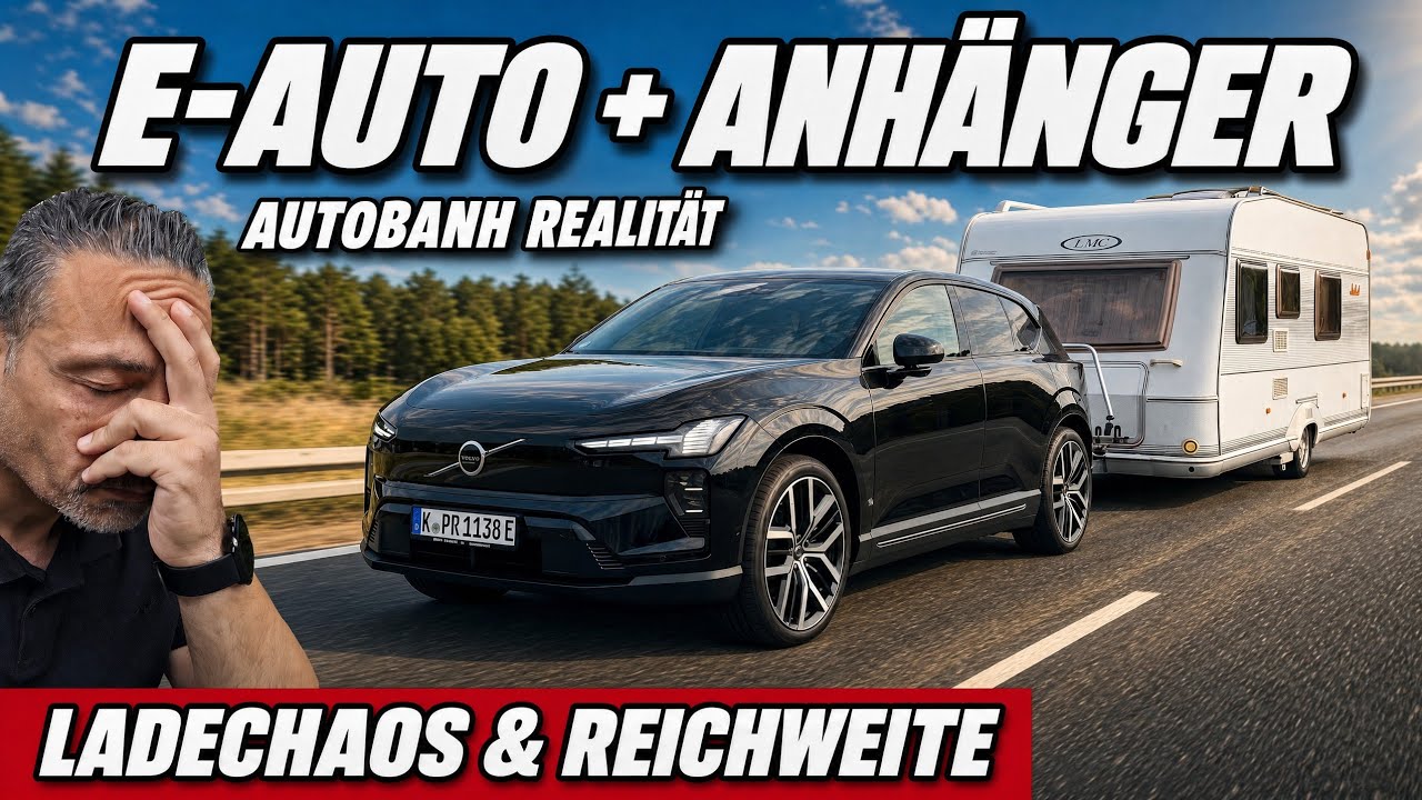 Das Ladeproblem! E-Auto + Anhänger auf Langstrecke | Volvo EX60 Härtetest