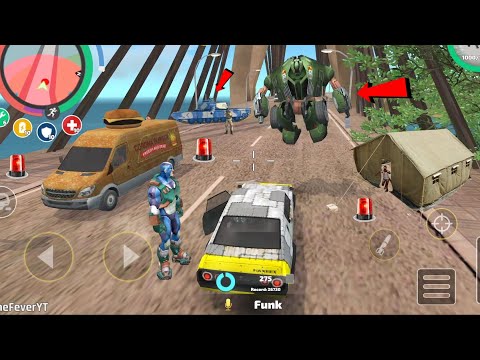 Rope Hero: Vice Town (Rope Hero Breaks Camp River Bridge) Stick Boom on Bridge - Android Gameplay HD