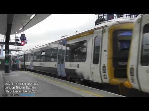 Class 466 with 465/9's departing London Bridge: 07/12/22