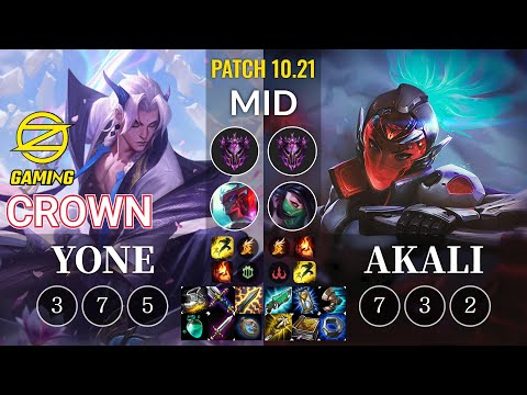 OZ Crown Yone vs Akali Mid - KR Patch 10.21