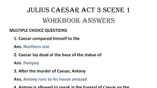 julius caesar act 3 scene 1 workbook answers evergreen | question answers and mcq