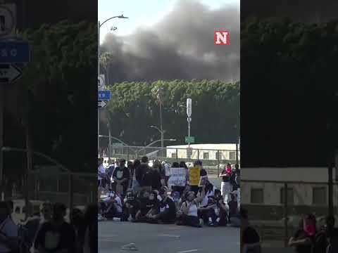 LA Protesters Set Cars Ablaze As National Guard Deployed