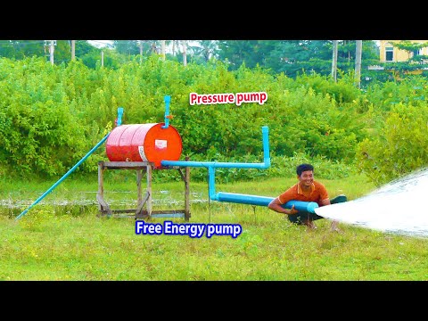 Pressure Pump | How to make free energy water pump from gasoline drum easy way at home