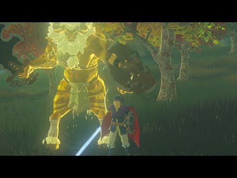 Marth Destroys a Gold Lynel with The Exalted Falchion - Zelda Breath of the Wild