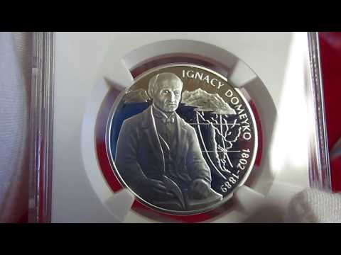 2007 MW Poland 14.4g .925 Silver 10 Złotych Ignacy Domeyko NGC PF70 Ultra Cameo / proof