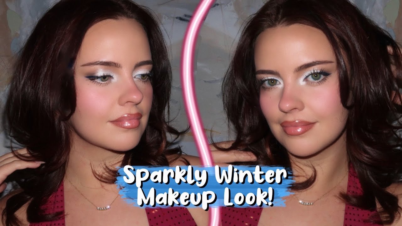 Sparkly Frosty Winter Makeup ❄️ Bright Whites, Y2K Inspired | Julia Adams