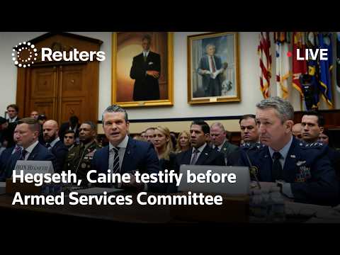Video Thumbnail: LIVE: Hegseth, Caine testify before the Senate Armed Services Committee