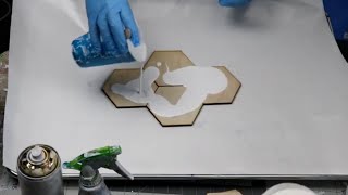 (837) Gorgeous DIY Mixed Media Acrylic Pour Coasters with Spray Paint!