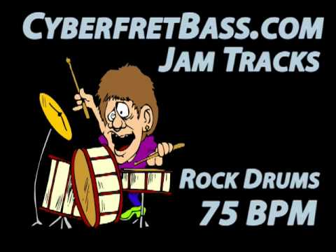 Rock Drums Jam Track - 75 BPM - CyberfretBass.com