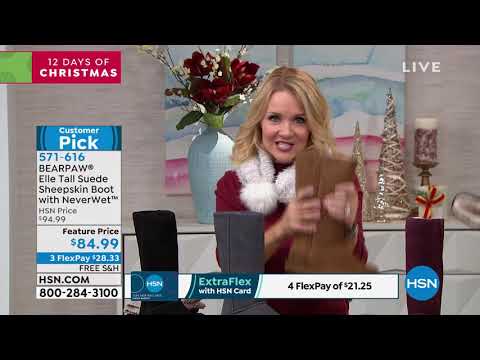 BEARPAW Elle Tall Suede Sheepskin Boot with NeverWet