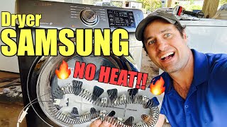 Why this SAMSUNG dryer isn’t heating | Bad element DC47-00019A | DV42H5200EP/A3 | NO HEAT