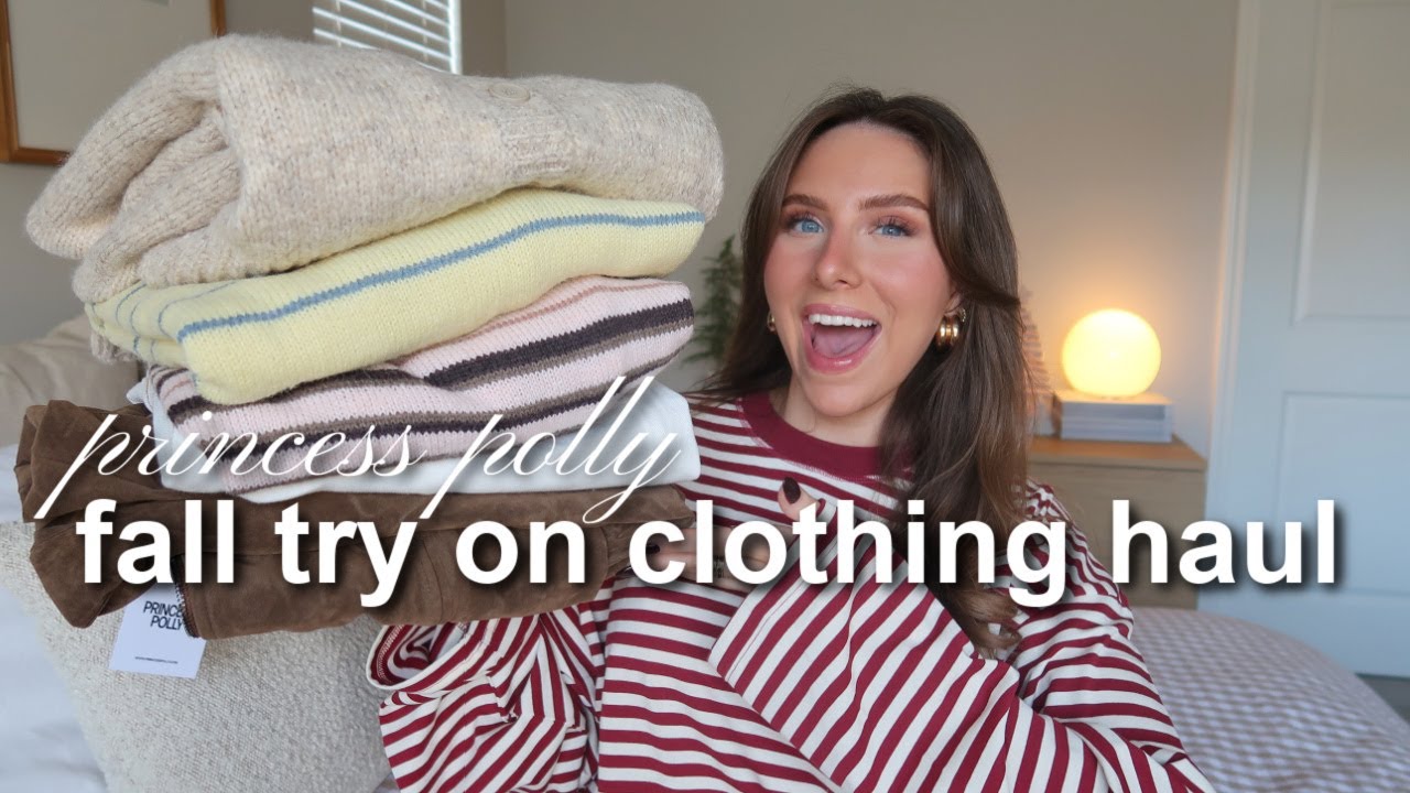 PRINCESS POLLY FALL TRY ON CLOTHING HAUL 🍂 *dream wardrobe* (sweaters, stripe tops, & more!)