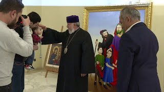 Կանադայում բուժումն ավարտած սերժանտ Արթուր Հովհաննիսյանը հյուրընկալվեց Ս. Էջմիածնում