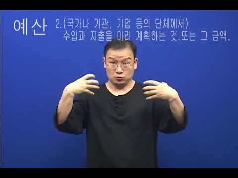 「예산을」의 한국수어 표현