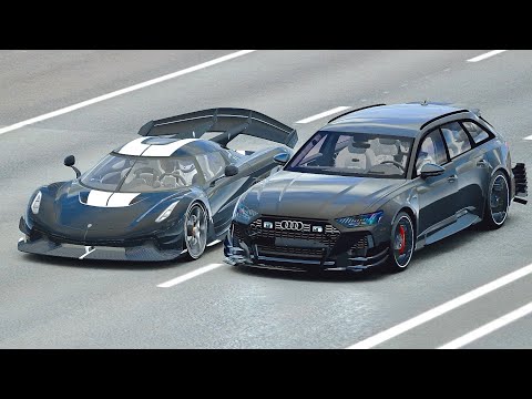 Audi GT-RS6 2021 vs Koenigsegg Jesko - Drag Race 20 KM