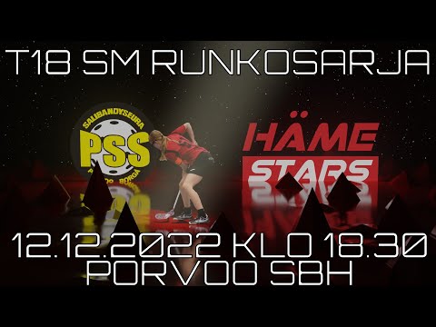 T18 PSS - Häme Stars. SM-sarja, runkosarja. 12.12.2022 Porvoo SBH.