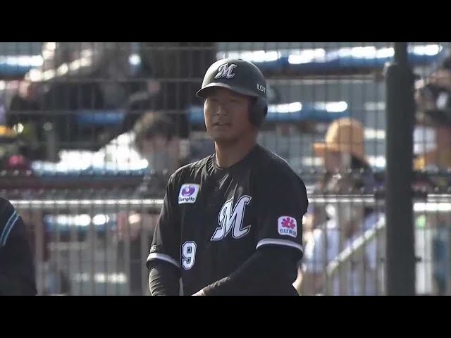 【6回表】マリーンズ・柿沼友哉 学生時代を過ごした静岡の地でタイムリーヒット!!  2023年3月11日 東北楽天ゴールデンイーグルス 対 千葉ロッテマリーンズ