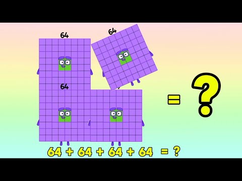 NUMBERBLOCKS ADDITION OF FOUR SAME SQUARE NUMBERS | ADD DUPLICATE NUMBER LEARN TO COUNT hello george