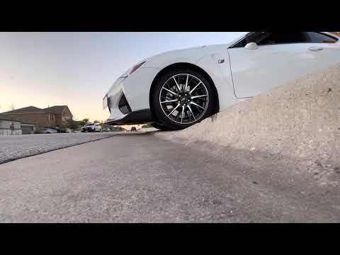 Lexus RC F CKS coilovers x Stanceparts Air Cups (in action on driveway)