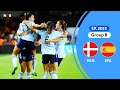Wie speelt de kwartfinale tegen Engeland? | samenvatting Denemarken - Spanje | EK 2022