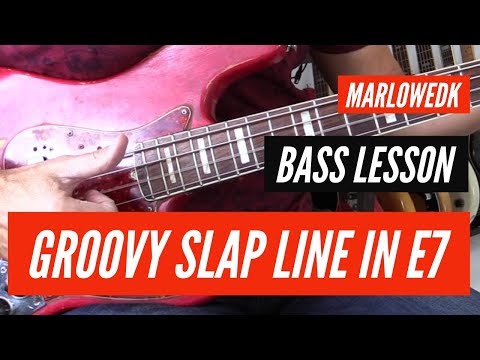 Slap bass groove i E Major with slow version, how to play L396