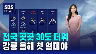 [날씨] 전국 곳곳 30도 더위..강릉 올해 첫 열대야 / SBS