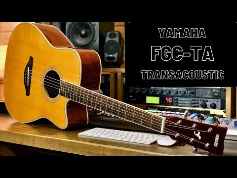 Yamaha FGC-TA TransAcoustic Cutaway Acoustic Electric Dreadnought Guitar - Natural image 11
