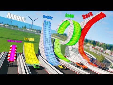Which Ramp will Give you the Best jump? (rollover, lengtth, height, loop, back ramps) - Beamng drive