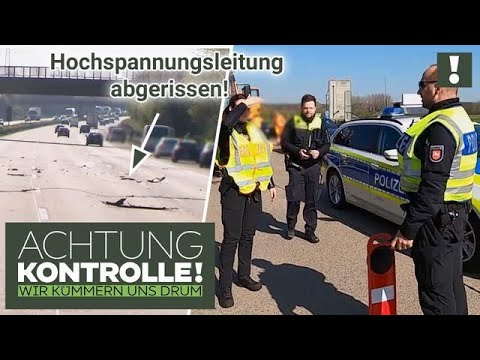 HOCHSPANNUNGSLEITUNG auf Autobahn! ⚡Lebensgefahr! | Kabel Eins | Achtung Kontrolle