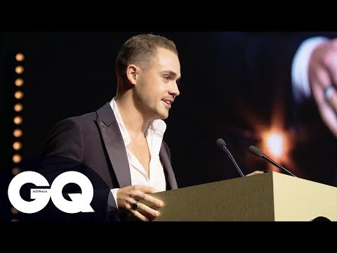 Dacre Montgomery Collects GQ Award To Rock And Roll And Applause