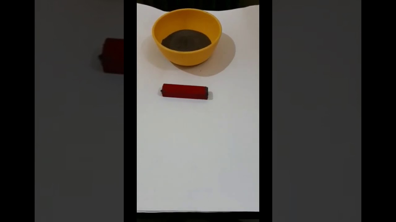 Obtaining magnetic field lines of bar magnet using iron fillings.