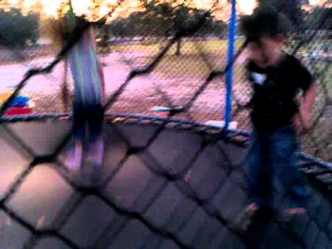 Roro and Gianna on Trampoline dancing