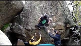 Video thumbnail of Rotomotor, 7b+. La Pedriza