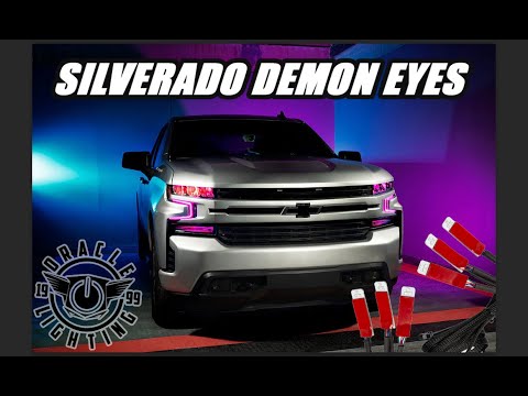 2019-2022  Chevrolet Silverado 1500 ColorSHIFT™ RGB Demon Eye Headlight Kit from ORACLE Lighting-