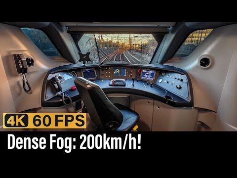Trein Cabinerit / Dichte mist: 200 km/u!! / Amsterdam - Rotterdam - Eindhoven / ICNG / November 2024